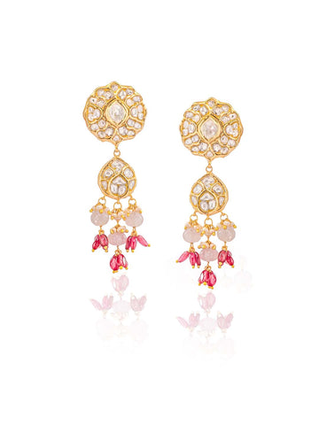 Zuhra  Polki Long Earrings
