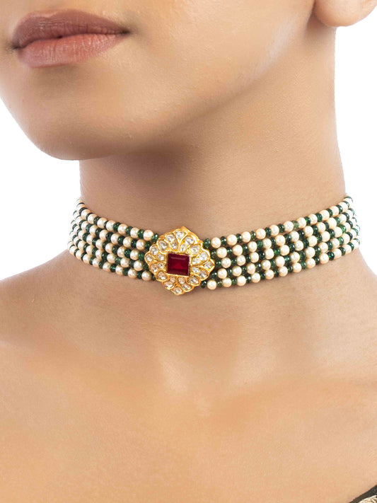Jasika Polki Bead Choker