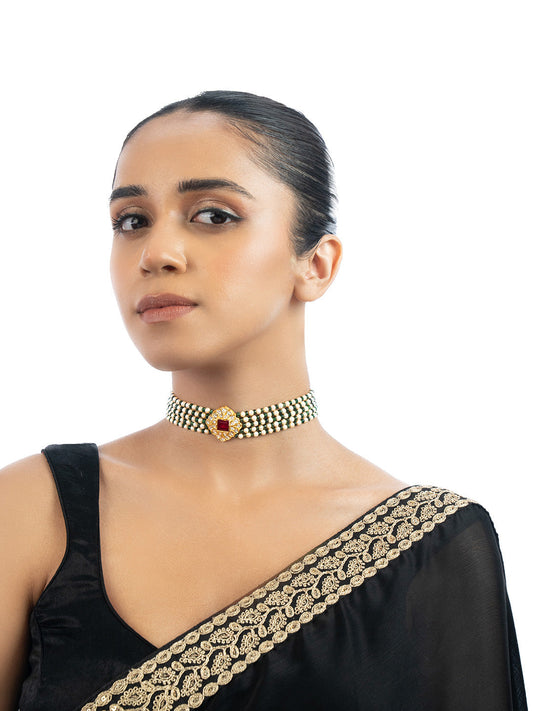 Jasika Polki Bead Choker