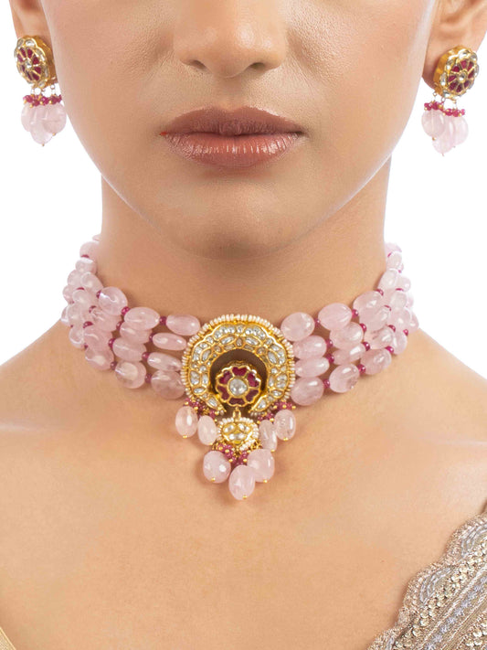 Claire & Eshna Polki Bead Choker Set