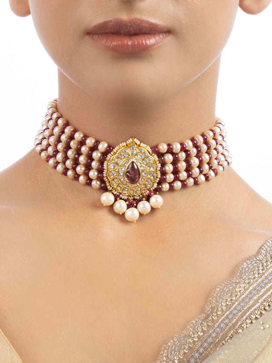 Sarai Polki Bead Choker