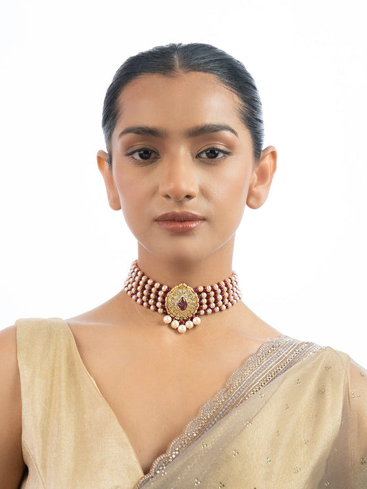 Sarai Polki Bead Choker