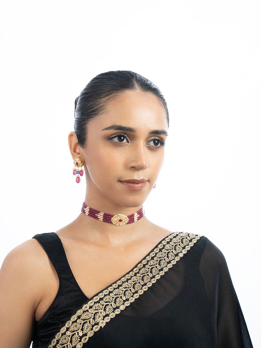 Avianna & Vagmi Polki Bead Choker Set