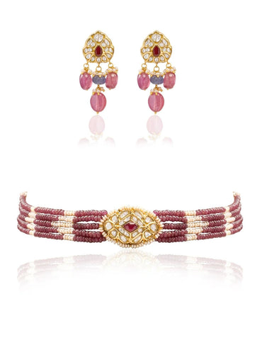 Avianna & Vagmi Polki Bead Choker Set