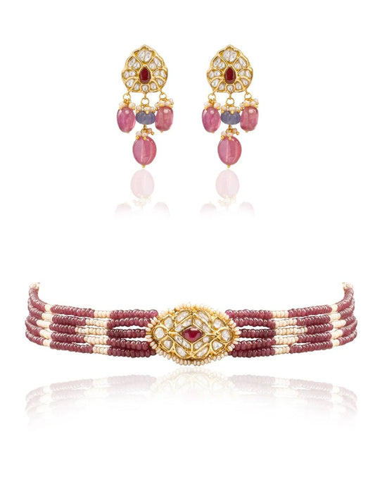 Avianna & Vagmi Polki Bead Choker Set
