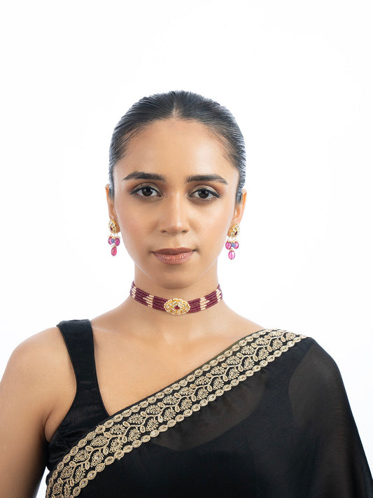 Avianna & Vagmi Polki Bead Choker Set
