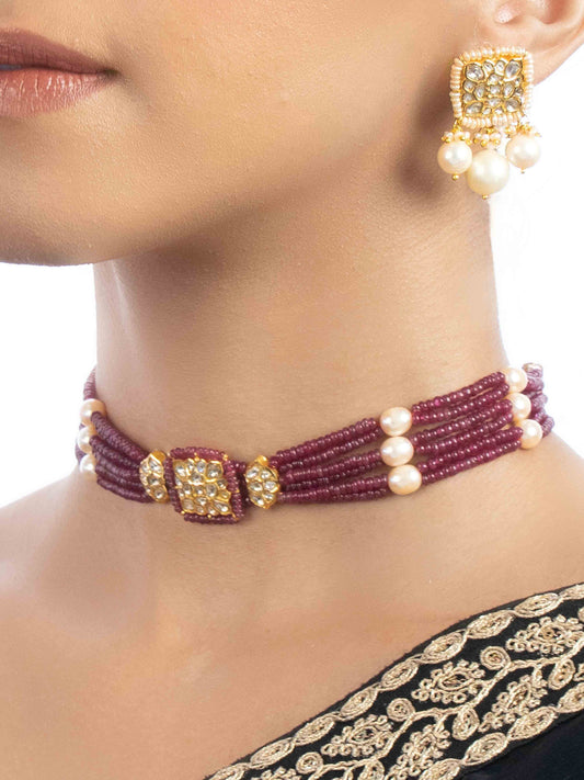 Iona & Tavisi Polki Bead Choker Set