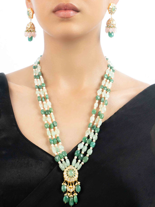 Ekisha & Ausma Polki Bead Pendant Set