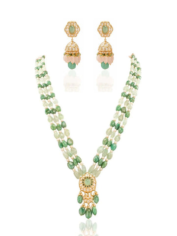 Ekisha & Ausma Polki Bead Pendant Set