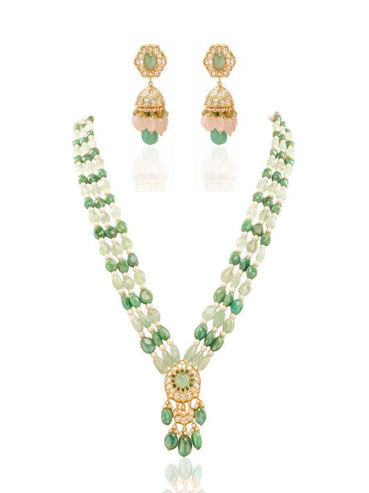 Ekisha & Ausma Polki Bead Pendant Set
