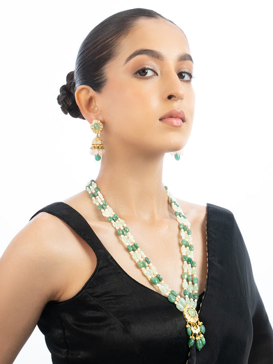 Ekisha & Ausma Polki Bead Pendant Set