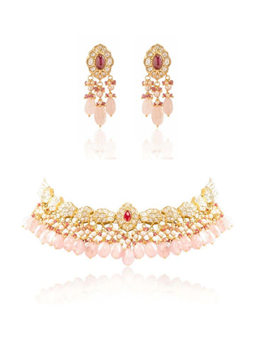 Jade  & Rhea Polki U Necklace Set
