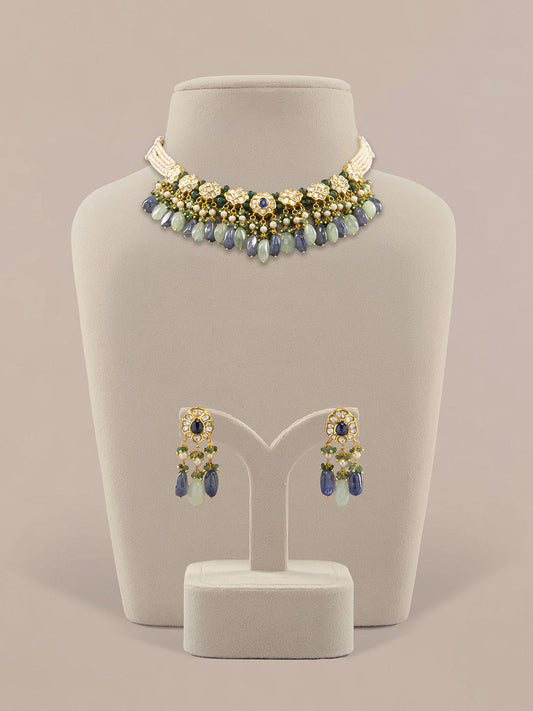 Lopa & Nuha Polki U Necklace Set