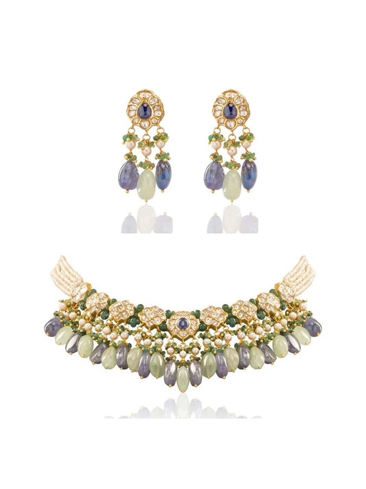 Lopa & Nuha Polki U Necklace Set
