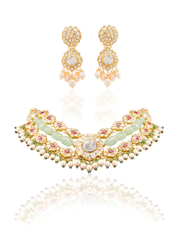 Ariana & Jivana Polki U Necklace Set